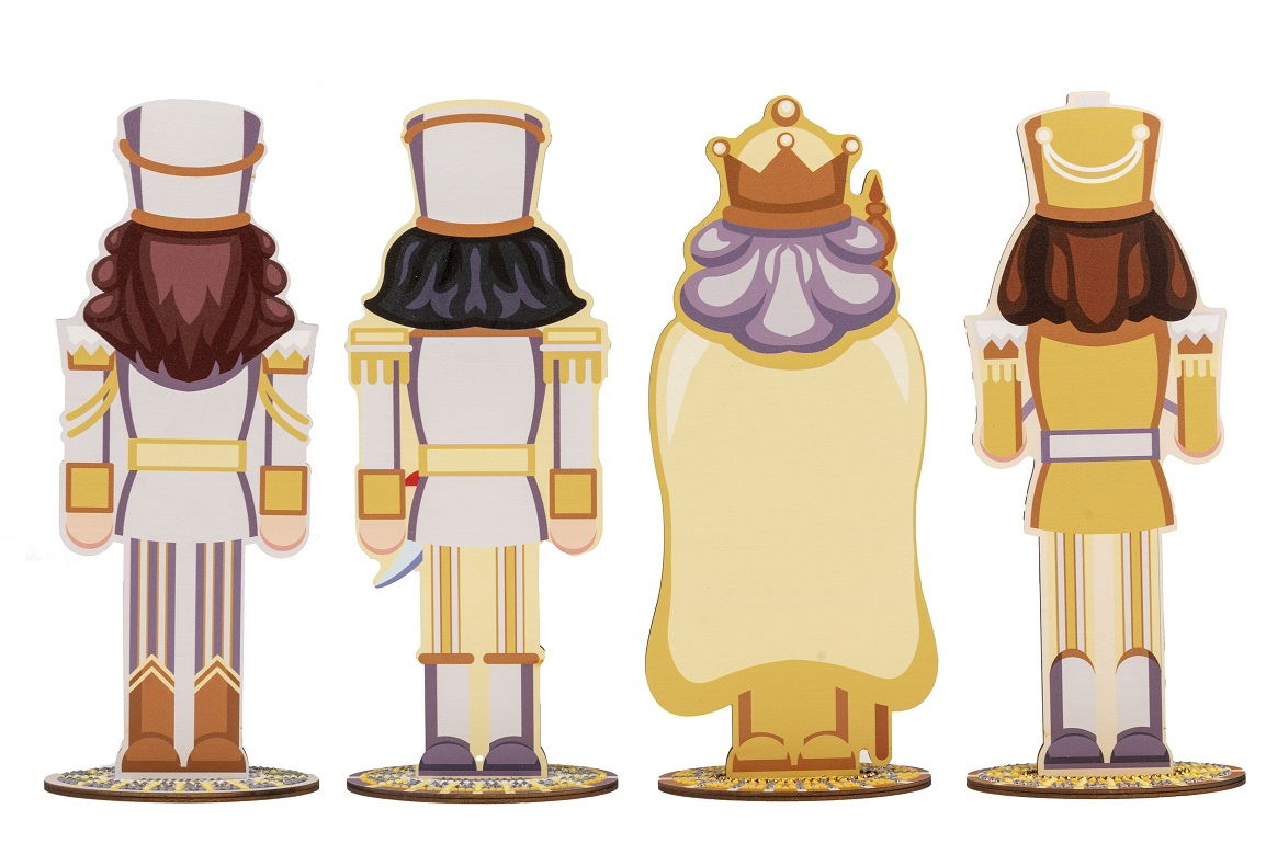 Golden Nutcrackers (4 asstd) - Crystal Art XL Buddies