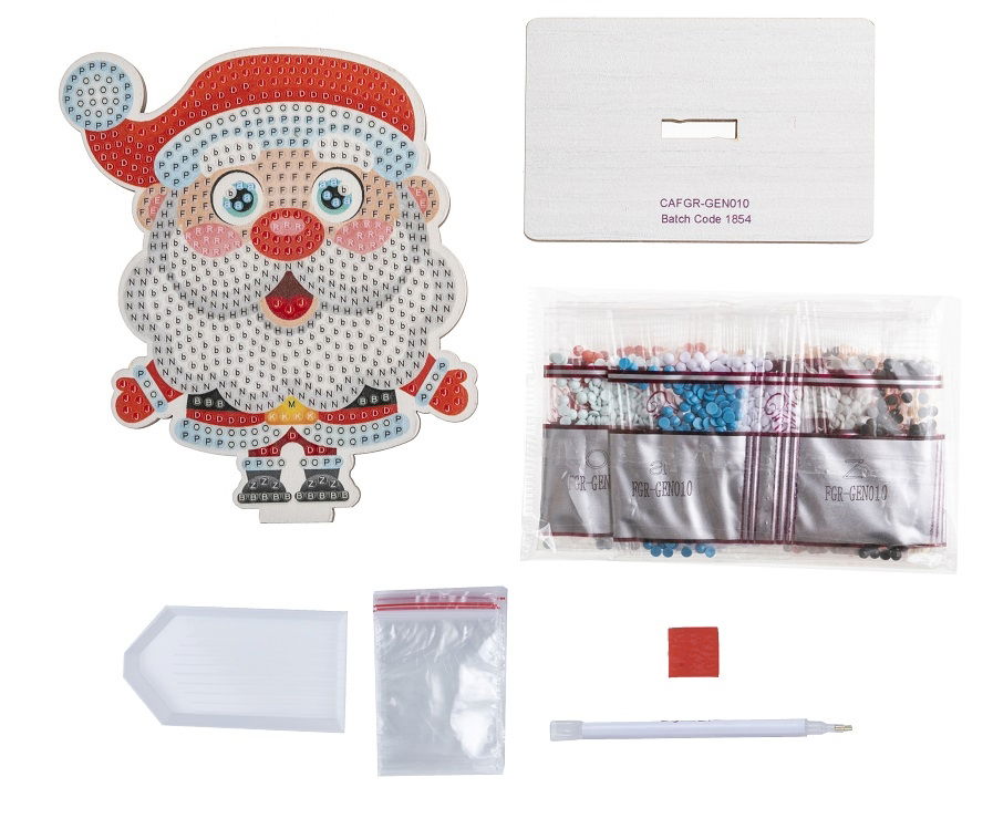 CAFGR-GEN010-05 Santa Crystal Art Buddy Kit contents