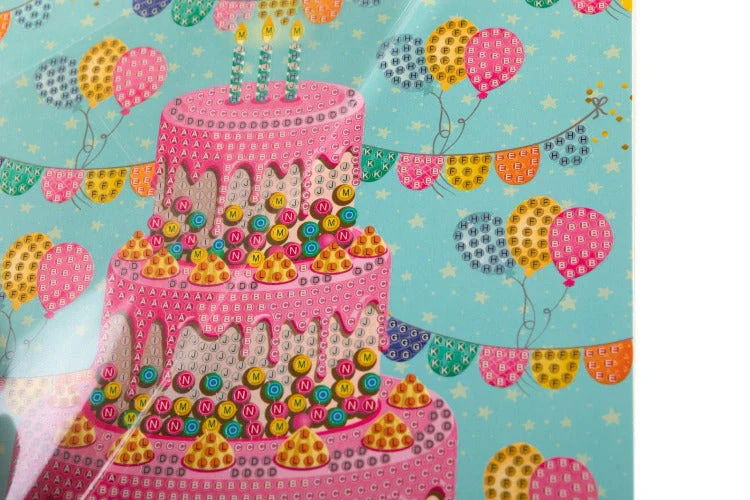 Happy Birthday Cake- Crystal Art Card Kit