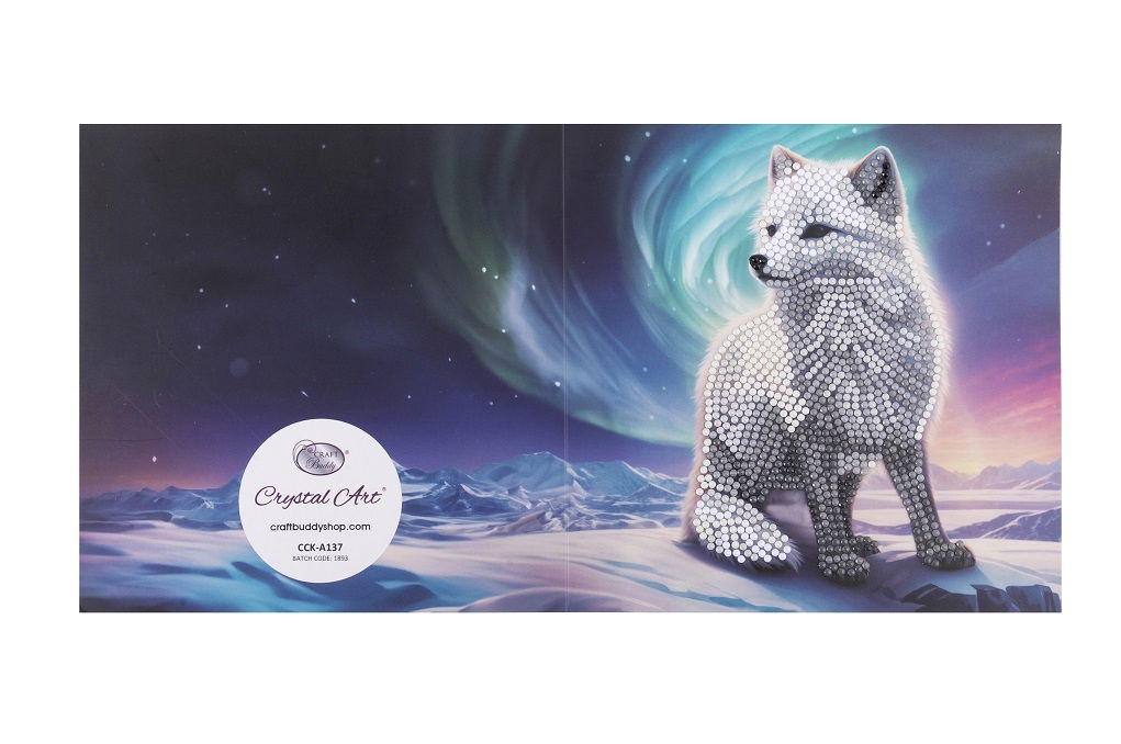 AURORA THE FOX 18 X 18CM CRYSTAL ART CARD