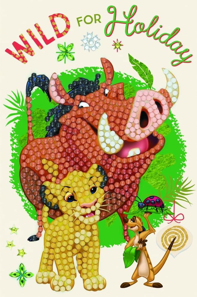 The Festive Lion King 10 x 15cm Crystal Art Card Kit