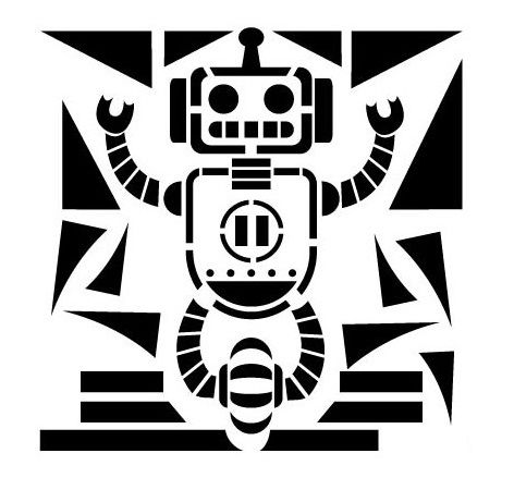 Robot Stencil Set (15cm x 15cm) 8 asstd