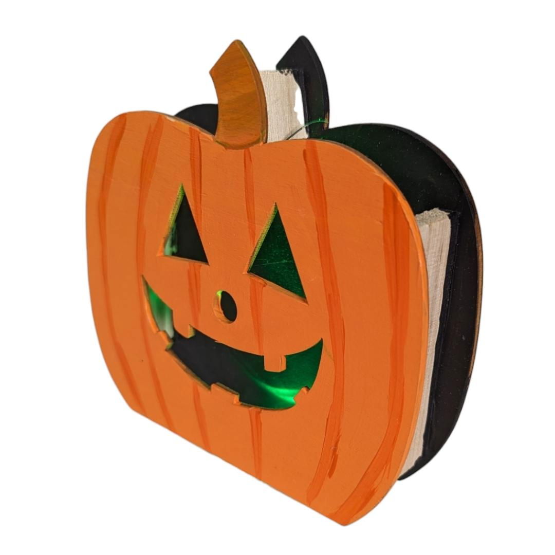 Wooden Pumpkin Head 13cm H