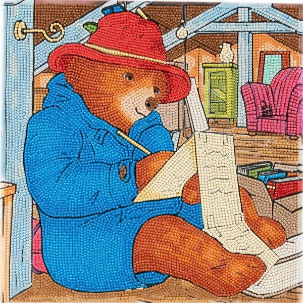 CAK-PDB701M Paddington Writing a Letter Crystal Art Canvas Kit Canvas Completed