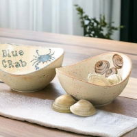 2077 Small Swoop Bowl Unpainted Ceramic Bisque Blank