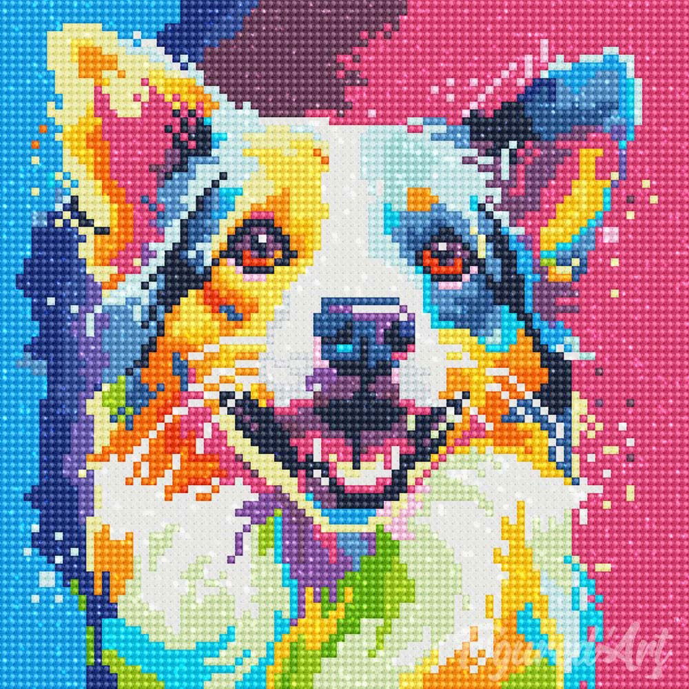 Dog Abstract Pop Art - Mini Diamond Painting 25 x 25 cm