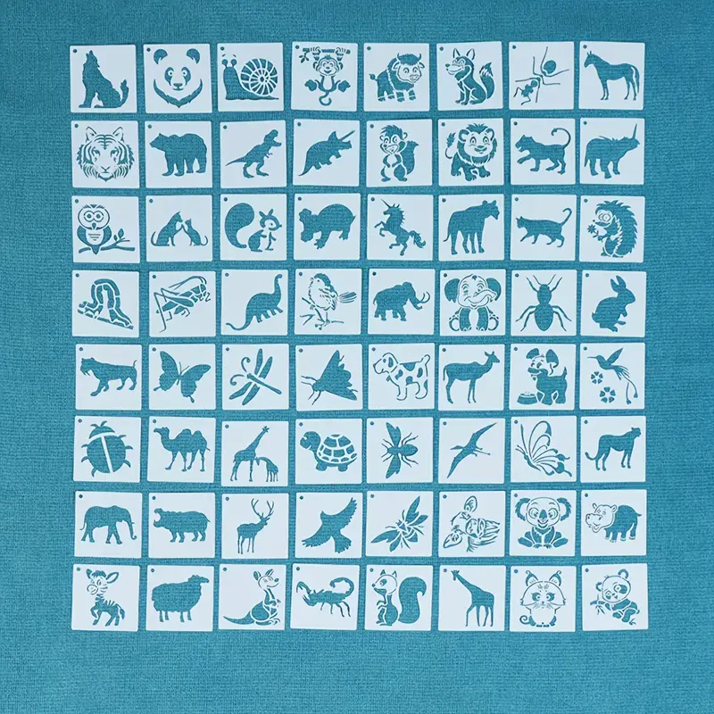 Animal Stencil Cute 8cm x 8cm (64 asstd)