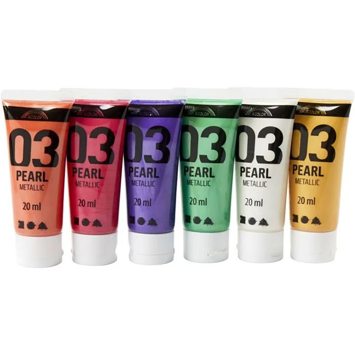 CH32205 School Acrylic Paint Metallic, 6 Tubes 20ml