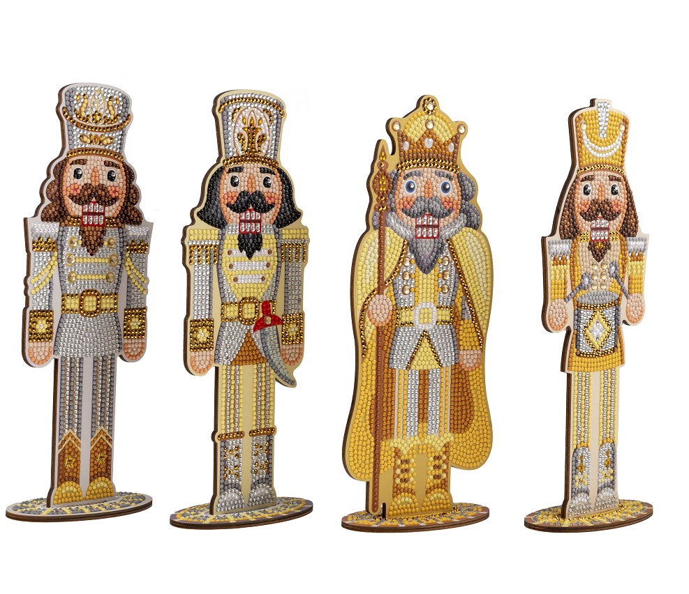 Golden Nutcrackers (4 asstd) - Crystal Art XL Buddies