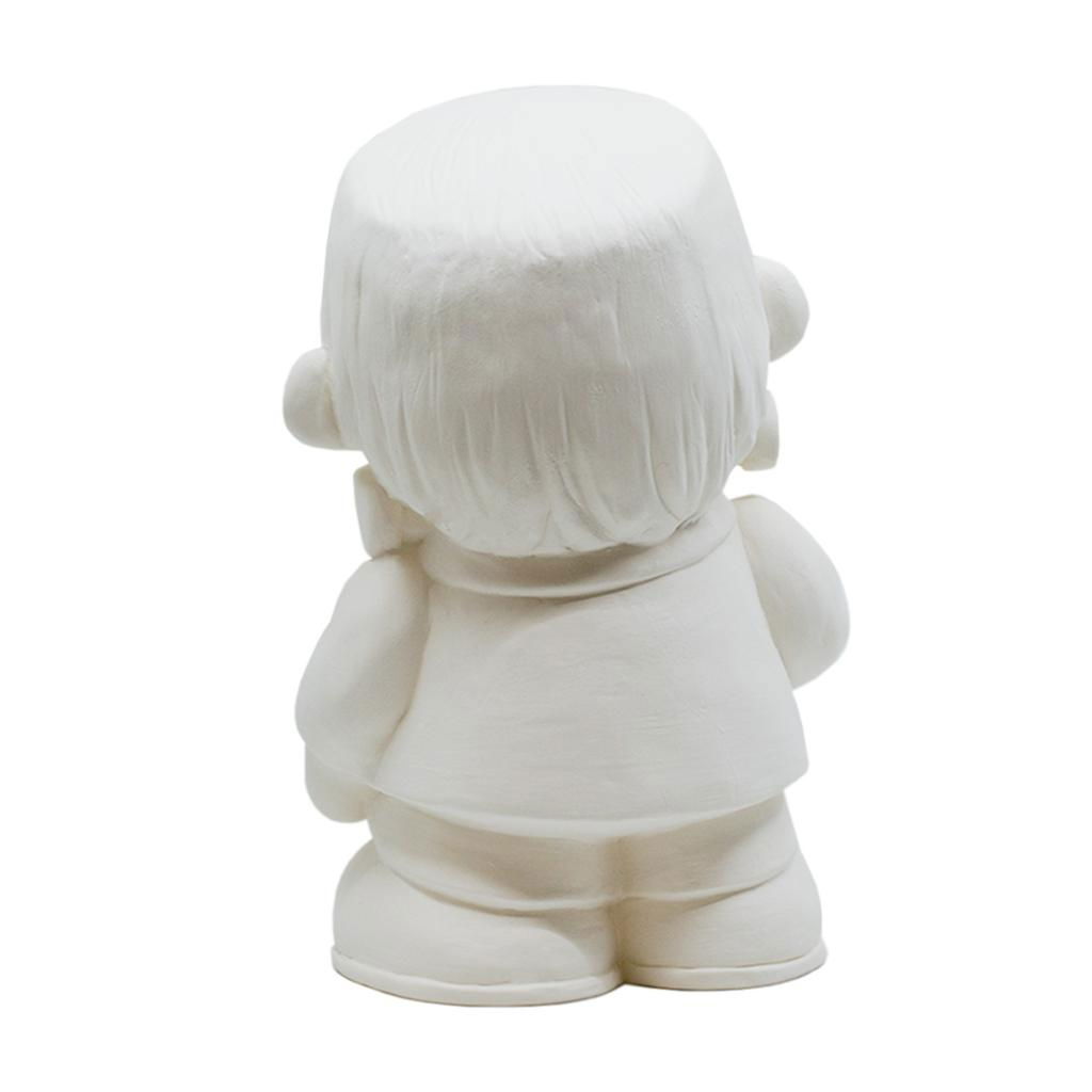 Rear view of painted Big Frankie Halloween ceramic bisque blank for Paint Your Own Pottery