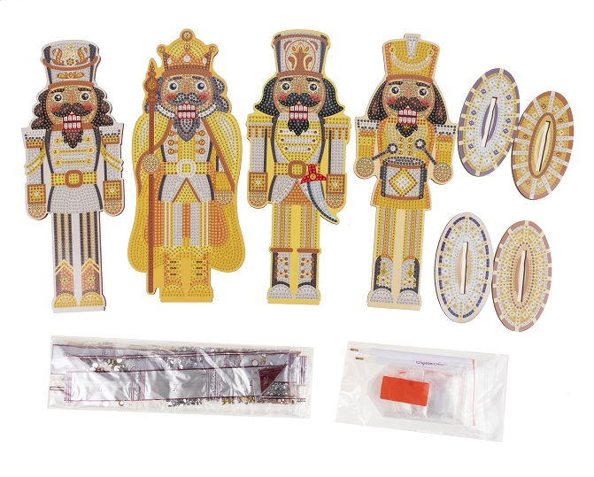 Golden Nutcrackers (4 asstd) - Crystal Art XL Buddies