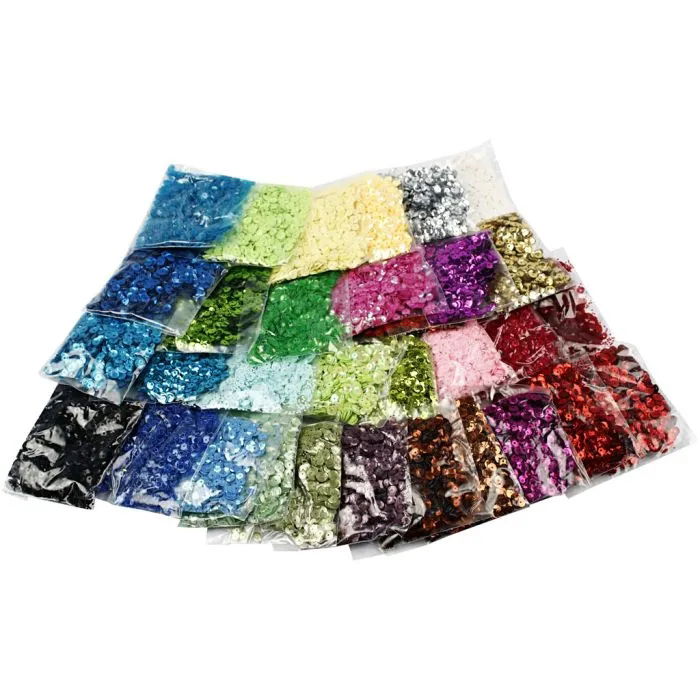 Sequins 32 Pack, 25 G, 6 mm