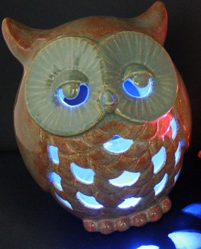 5143 Owl Lantern painted bisqueware