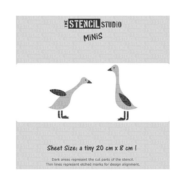 Dimensions and design of the Duck Mini Craft Stencil 