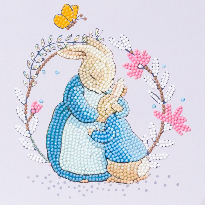 Peter Rabbit & Mum 18x18cm Crystal Art Card Kit