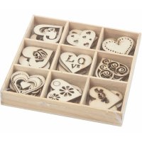 Wooden Craft Decorations Mosaics (Love Hearts) 23mm (45 pcs)