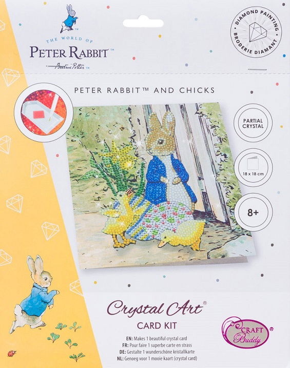 Peter Rabbit & Chicks 18x18cm Crystal Art Card Kit