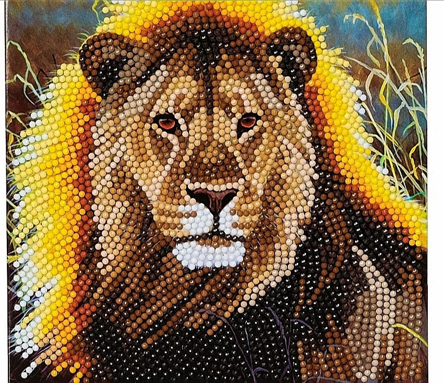 Resting Lion Crystal Art Card Kit Diamond Painting