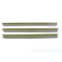 Three pairs of MDF water repellent wooden clay rolling guides laid out horizontally for pottery slab rolling