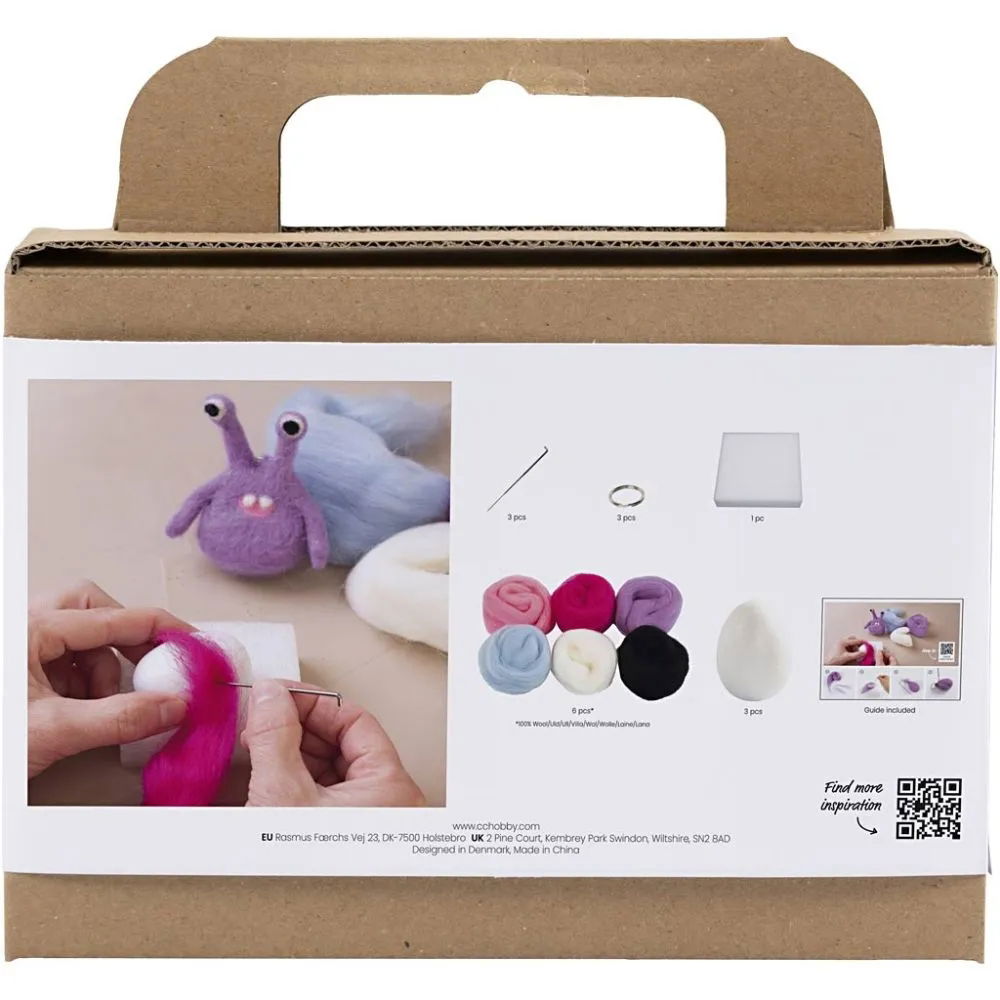 CH977650 Needle Felting Mini Craft Kit Monster Designs Reverse