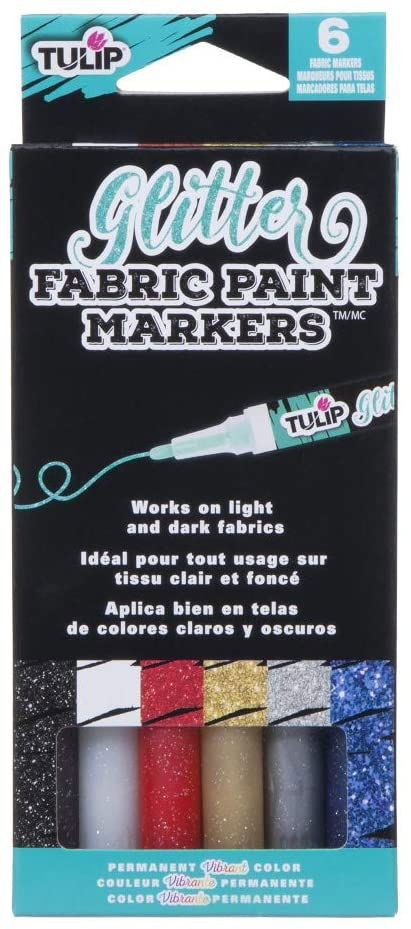 38471 Glitter Fabric Markers by Tulip