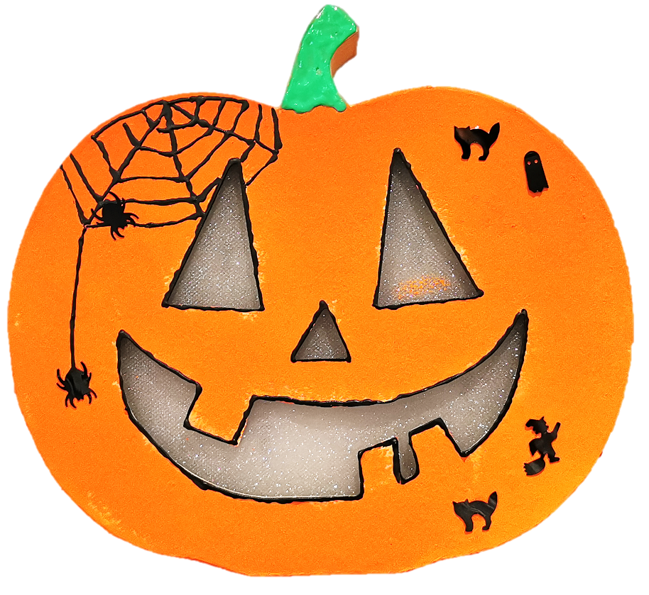 Pumpkin Papier Mache Light-Up - Happy 20cm H