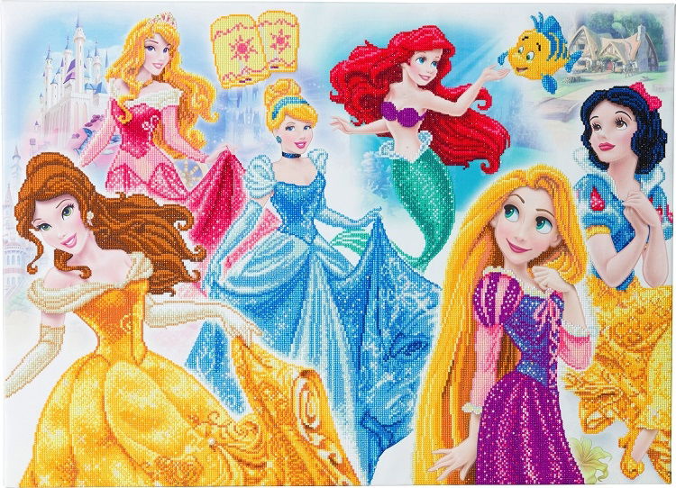 CAK-DNY708XL Disney Princess Medley, 90x65cm Disney Crystal Art Kit (full)