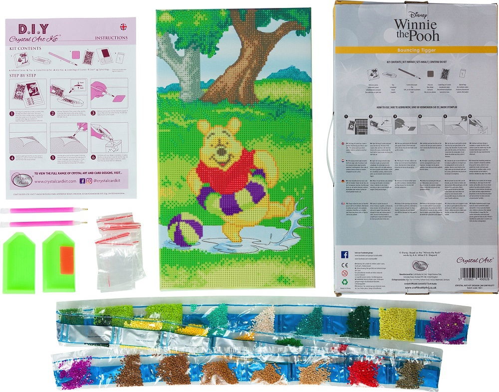 Winnie Splashing - Disney Crystal Art Canvas Kit Trio (Part 3)