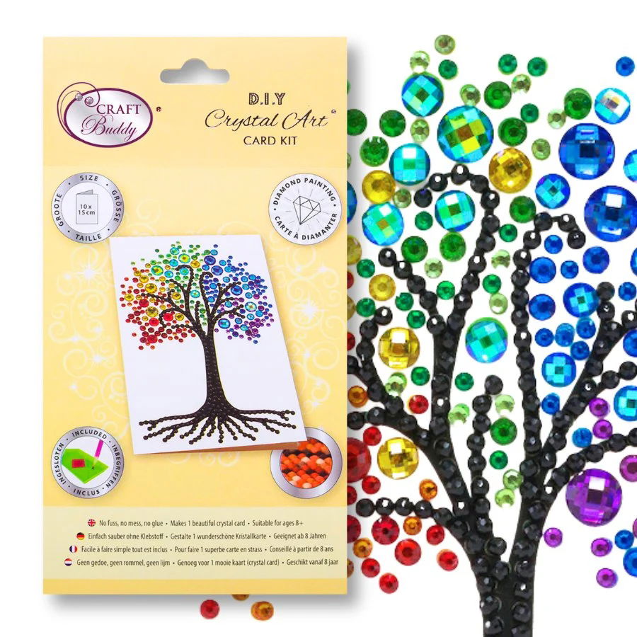 Rainbow Tree- Crystal Art Card Kit 10cm X 15cm