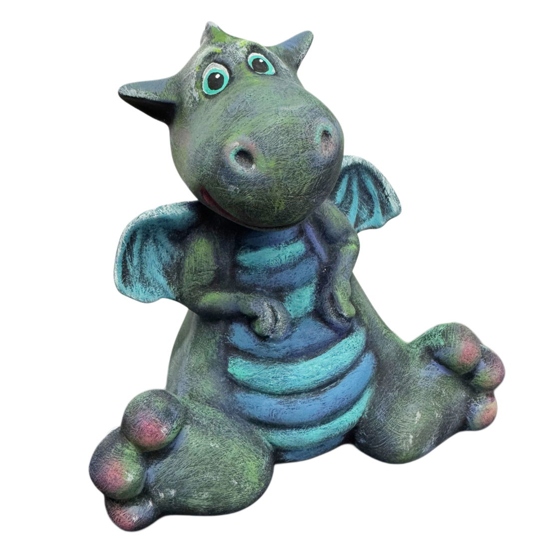 Cute Dragon Bank Painted Dry Brushed Bisqueware Ceramic Blank