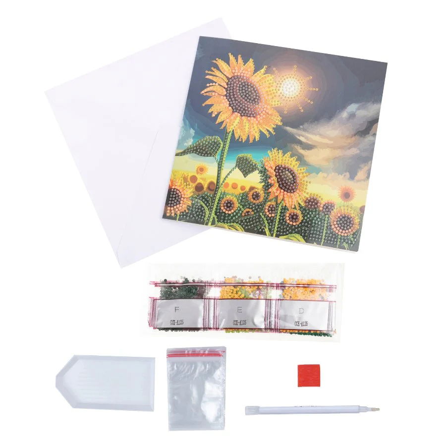 Soulful Sunflower- Crystal Art Card Kit