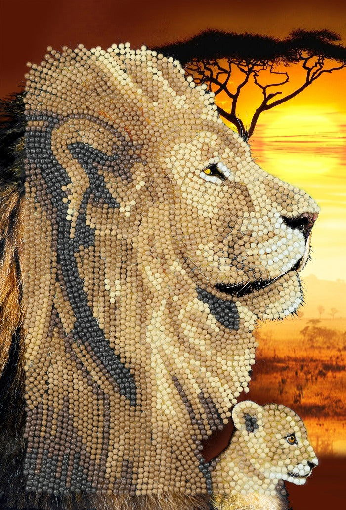 Lions of the Savannah - Crystal Art Notebook Kit