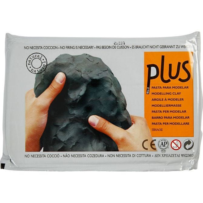 CH789030 Self Hardening Modelling Air Dry Clay - Black 1kg