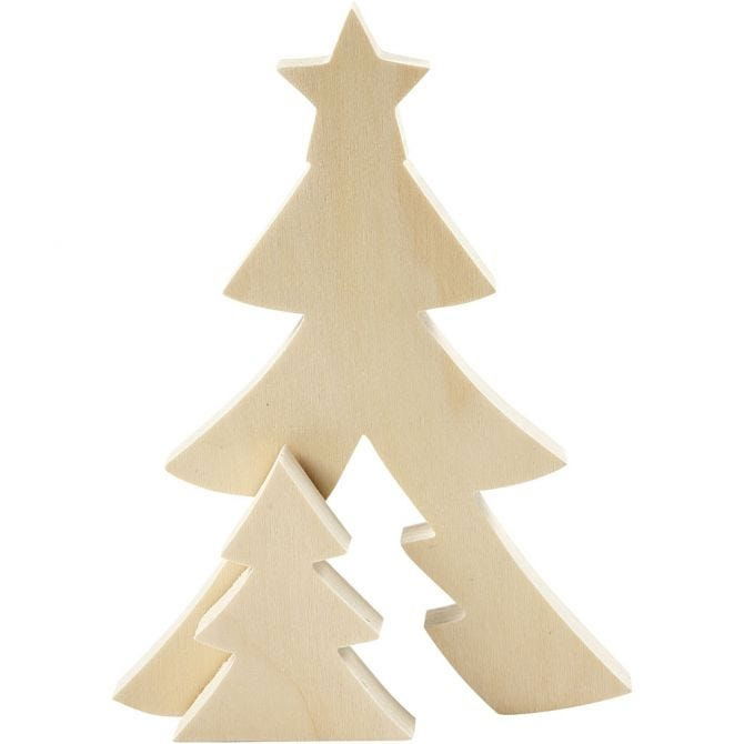 Wooden 2 in 1 Xmas Tree - 20 & 8 cm