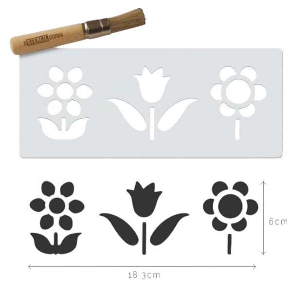 Little Flowers Mini Craft Stencil 