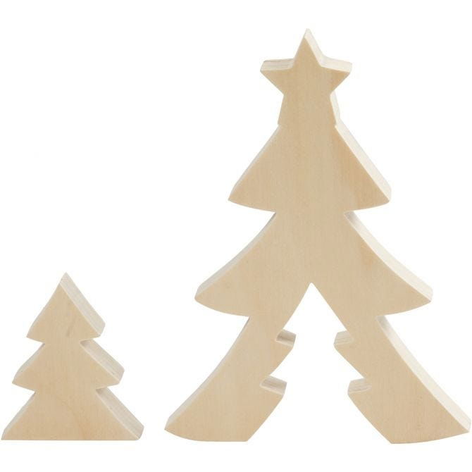 Wooden 2 in 1 Xmas Tree - 20 & 8 cm