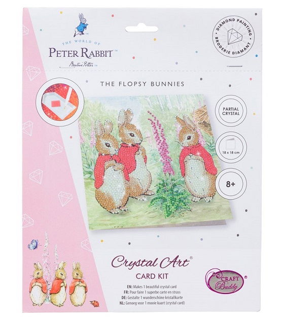 The Flopsy Bunnies 18x18cm Crystal Art Card Kit