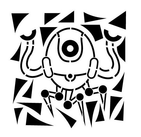 Robot Stencil Set (15cm x 15cm) 8 asstd