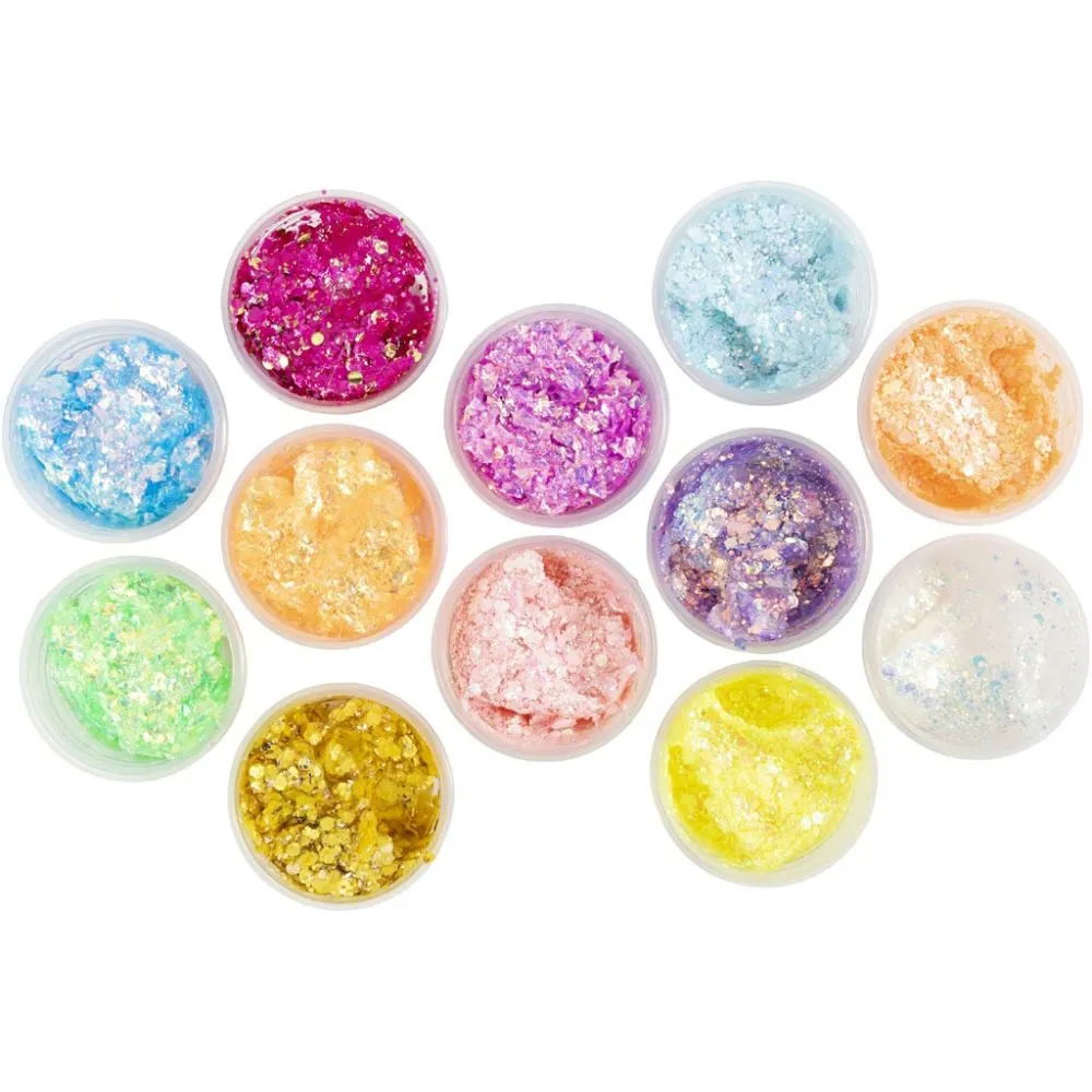 Glitter Clay - 12 asstd pastel colours 72 x 20ml