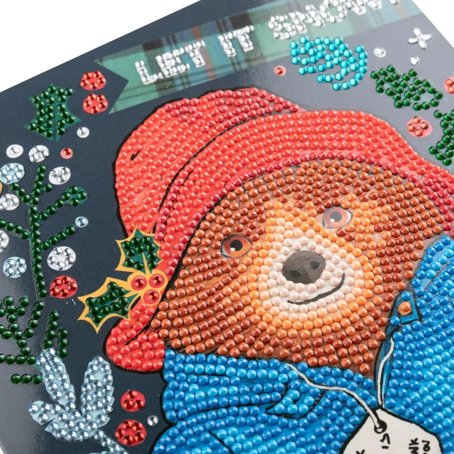 CCK-PDB203-05 Let It Snow - Paddington Bear Crystal Art Kit close up