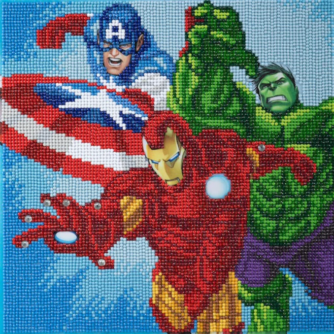 Superheroes 30 x 30cm Marvel Crystal Art Canvas Kit