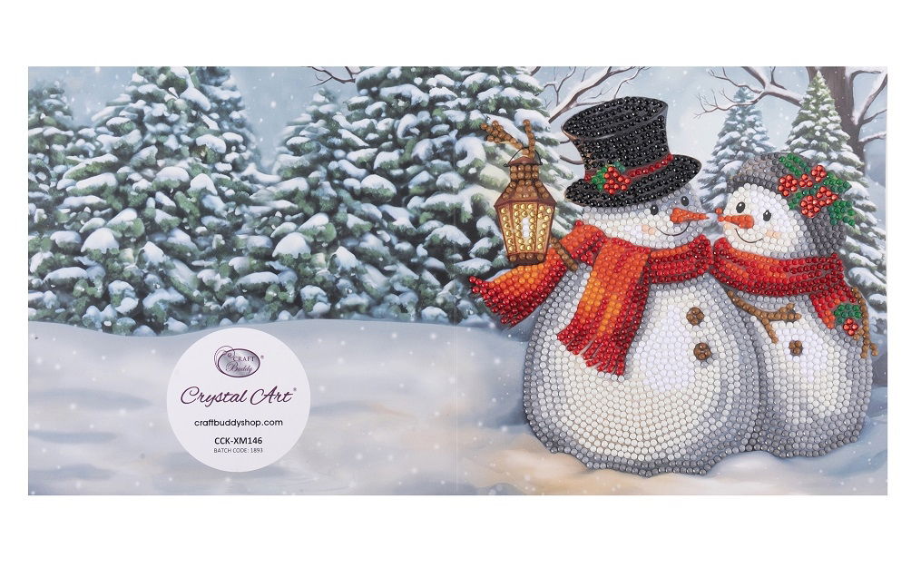 FROSTY & MERRY 18 X 18CM CRYSTAL ART CARD