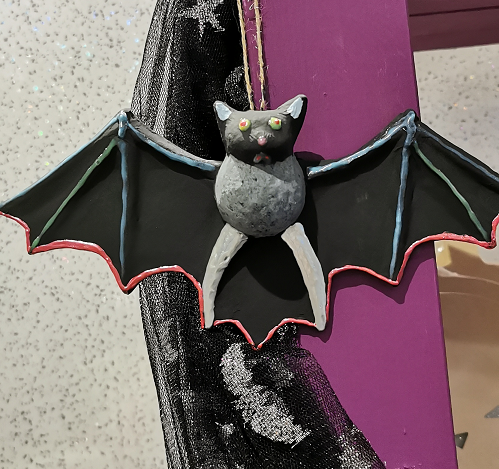 Bat - Papier Mache Hanging Ornament 22cm W