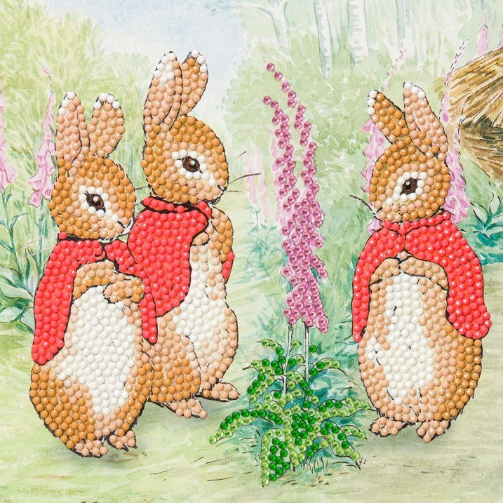 The Flopsy Bunnies 18x18cm Crystal Art Card Kit