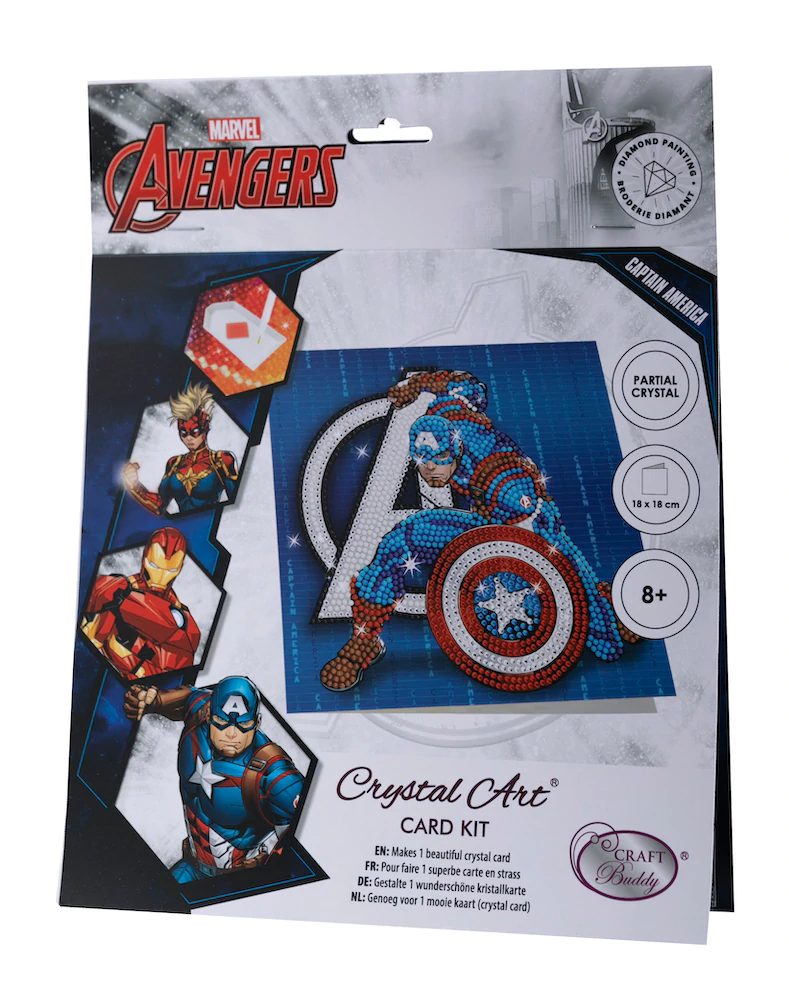 Captain America 18 x 18cm Marvel Crystal Art Card Kit