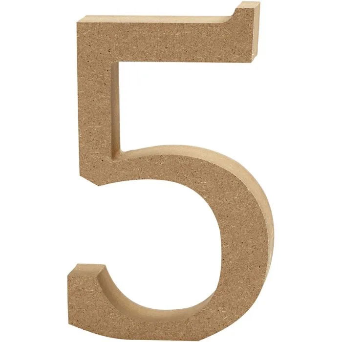 NUMBER 5 - MDF - H: 13cm WIDTH 2cm