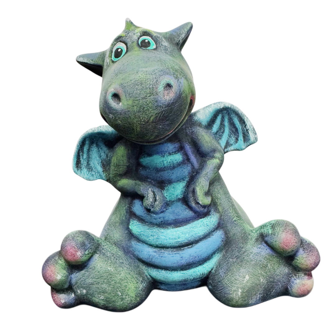 Cute Dragon Bank Painted Dry Brushed Bisqueware Ceramic Blank