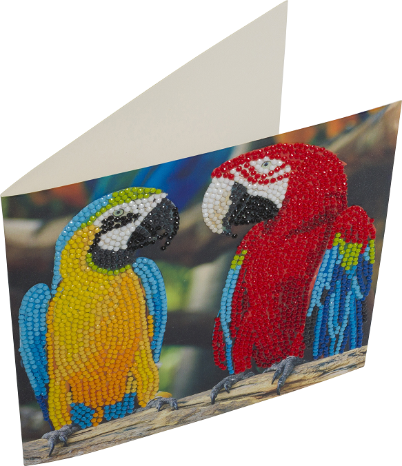 Parrot Friends - Crystal Art Card Kit 18 x 18cm