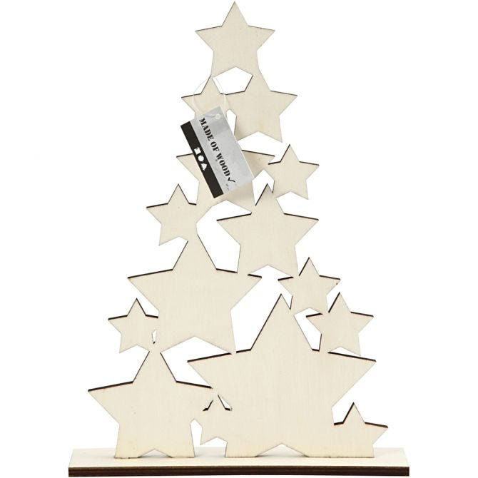 Wooden Star Christmas Tree - 29.8cm