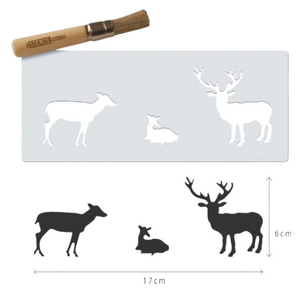Deer Family Mini Craft Stencil